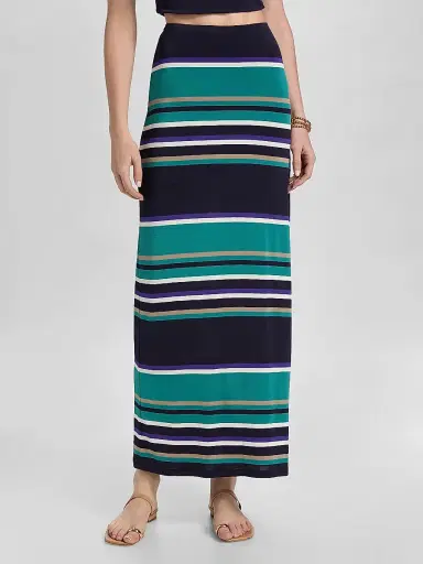 Ramy Brook Women's Jayla Stripe Maxi Skirt - Jade Stripe Combo - Size XXL | Thumbnail 3 Ramy Brook Women's Jayla Stripe Maxi Skirt - Jade Stripe Combo - Size XXL | Thumbnail 3