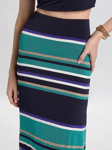 Ramy Brook Women's Jayla Stripe Maxi Skirt - Jade Stripe Combo - Size XXL | Thumbnail 6 Ramy Brook Women's Jayla Stripe Maxi Skirt - Jade Stripe Combo - Size XXL | Thumbnail 6