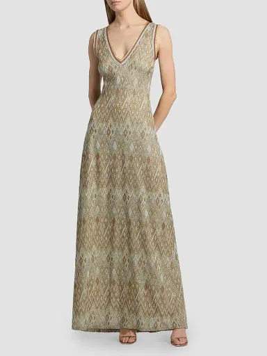 Ramy Brook Women's Reese Metallic Geometric Knit Maxi Dress | Thumbnail 2 Ramy Brook Women's Reese Metallic Geometric Knit Maxi Dress | Thumbnail 2