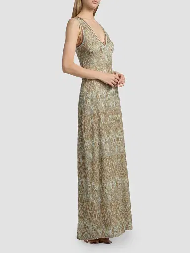 Ramy Brook Women's Reese Metallic Geometric Knit Maxi Dress | Thumbnail 4 Ramy Brook Women's Reese Metallic Geometric Knit Maxi Dress | Thumbnail 4