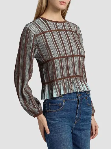 Ramy Brook Women's Ashlyne Striped Knit Top - Sepia Combo - Size XL | Thumbnail 4 Ramy Brook Women's Ashlyne Striped Knit Top - Sepia Combo - Size XL | Thumbnail 4