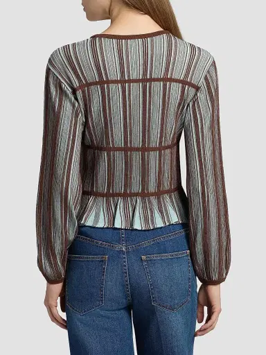 Ramy Brook Women's Ashlyne Striped Knit Top - Sepia Combo - Size XL | Thumbnail 5 Ramy Brook Women's Ashlyne Striped Knit Top - Sepia Combo - Size XL | Thumbnail 5