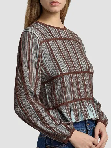 Ramy Brook Women's Ashlyne Striped Knit Top - Sepia Combo - Size XL | Thumbnail 6 Ramy Brook Women's Ashlyne Striped Knit Top - Sepia Combo - Size XL | Thumbnail 6