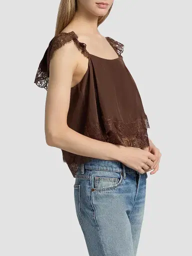 Ramy Brook Women's Lena Lace-Trim Square-Neck Top | Thumbnail 4 Ramy Brook Women's Lena Lace-Trim Square-Neck Top | Thumbnail 4