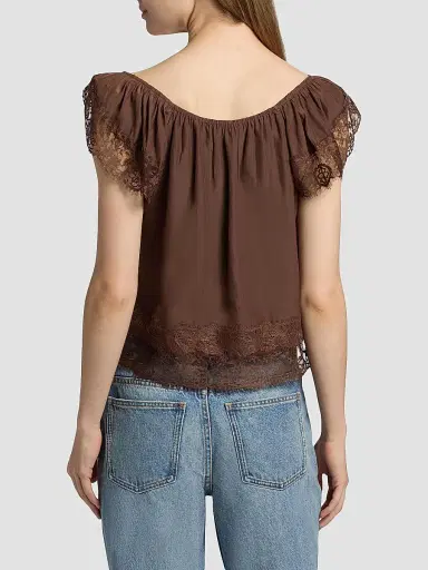 Ramy Brook Women's Lena Lace-Trim Square-Neck Top | Thumbnail 5 Ramy Brook Women's Lena Lace-Trim Square-Neck Top | Thumbnail 5