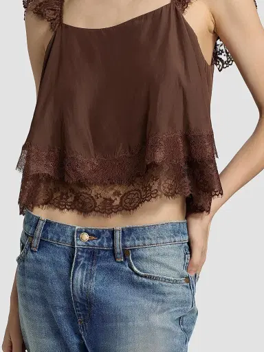 Ramy Brook Women's Lena Lace-Trim Square-Neck Top | Thumbnail 6 Ramy Brook Women's Lena Lace-Trim Square-Neck Top | Thumbnail 6