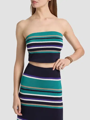 Ramy Brook Women's Raya Striped Tube Top - Jade Stripe Combo - Size XXL | Thumbnail 3 Ramy Brook Women's Raya Striped Tube Top - Jade Stripe Combo - Size XXL | Thumbnail 3