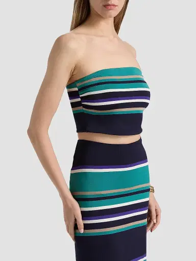 Ramy Brook Women's Raya Striped Tube Top - Jade Stripe Combo - Size XXL | Thumbnail 4 Ramy Brook Women's Raya Striped Tube Top - Jade Stripe Combo - Size XXL | Thumbnail 4