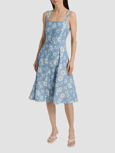 Generation Love Women's Freida Floral Linen-Blend Midi-Dress - Heritage Toile White | Thumbnail 2 Generation Love Women's Freida Floral Linen-Blend Midi-Dress - Heritage Toile White | Thumbnail 2