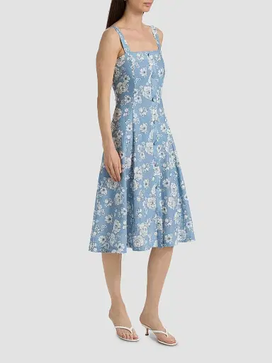Generation Love Women's Freida Floral Linen-Blend Midi-Dress - Heritage Toile White | Thumbnail 4 Generation Love Women's Freida Floral Linen-Blend Midi-Dress - Heritage Toile White | Thumbnail 4