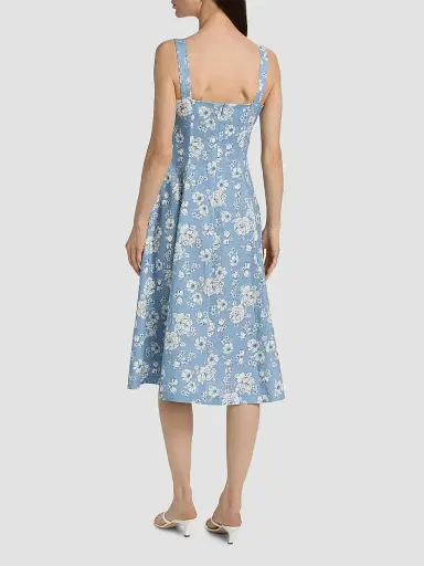 Generation Love Women's Freida Floral Linen-Blend Midi-Dress - Heritage Toile White | Thumbnail 5 Generation Love Women's Freida Floral Linen-Blend Midi-Dress - Heritage Toile White | Thumbnail 5