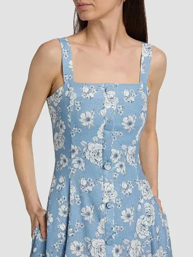Generation Love Women's Freida Floral Linen-Blend Midi-Dress - Heritage Toile White | Thumbnail 6 Generation Love Women's Freida Floral Linen-Blend Midi-Dress - Heritage Toile White | Thumbnail 6