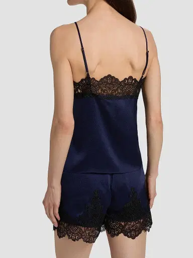 Generation Love Women's Alisa Floral Laced Satin Camisole - French Navy Black | Thumbnail 5 Generation Love Women's Alisa Floral Laced Satin Camisole - French Navy Black | Thumbnail 5
