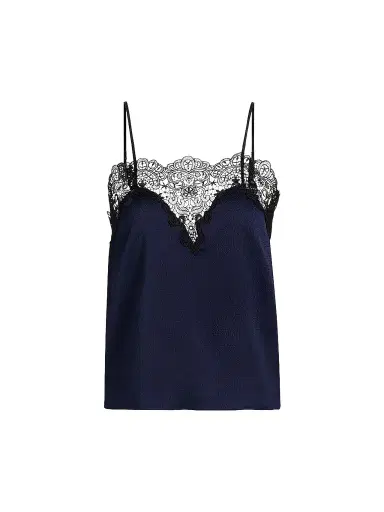 Generation Love Women's Alisa Floral Laced Satin Camisole - French Navy Black | Thumbnail 1 Generation Love Women's Alisa Floral Laced Satin Camisole - French Navy Black | Thumbnail 1