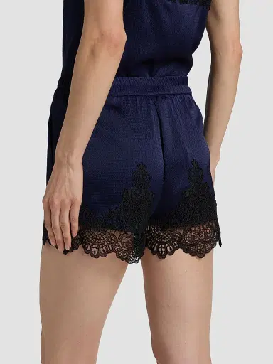 Generation Love Women's Lana Lace-Trim Satin Shorts - French Navy Black - Size Large | Thumbnail 5 Generation Love Women's Lana Lace-Trim Satin Shorts - French Navy Black - Size Large | Thumbnail 5