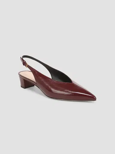 Veronica Beard Women's Pamela Leather Slingback Pumps - Burgundy - Size 11 | Thumbnail 2 Veronica Beard Women's Pamela Leather Slingback Pumps - Burgundy - Size 11 | Thumbnail 2