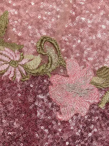 Naeem Khan Women's Floral-Appliquéd Sequined Gown - Pink Multi - Size 10 | Thumbnail 7 Naeem Khan Women's Floral-Appliquéd Sequined Gown - Pink Multi - Size 10 | Thumbnail 7