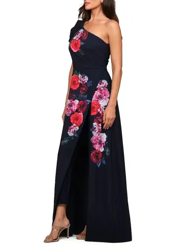 Kay Unger Women's Feyre Floral One-Shoulder Jumpsuit - Dark Twilight | Thumbnail 3 Kay Unger Women's Feyre Floral One-Shoulder Jumpsuit - Dark Twilight | Thumbnail 3