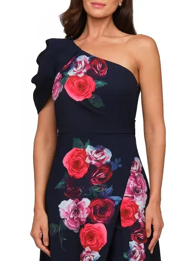 Kay Unger Women's Feyre Floral One-Shoulder Jumpsuit - Dark Twilight | Thumbnail 6 Kay Unger Women's Feyre Floral One-Shoulder Jumpsuit - Dark Twilight | Thumbnail 6