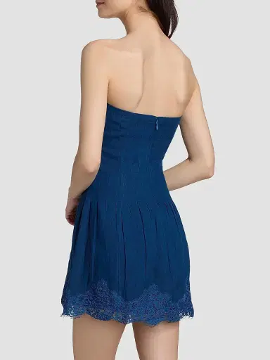 Cami NYC Women's Belinda Strapless Lace-Trimmed Linen Minidress - Sailor | Thumbnail 5 Cami NYC Women's Belinda Strapless Lace-Trimmed Linen Minidress - Sailor | Thumbnail 5