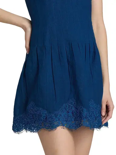 Cami NYC Women's Belinda Strapless Lace-Trimmed Linen Minidress - Sailor | Thumbnail 6 Cami NYC Women's Belinda Strapless Lace-Trimmed Linen Minidress - Sailor | Thumbnail 6
