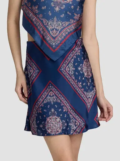 Cami NYC Women's Aviva Paisley-Print Silk Miniskirt - Mariners Bandana | Thumbnail 3 Cami NYC Women's Aviva Paisley-Print Silk Miniskirt - Mariners Bandana | Thumbnail 3