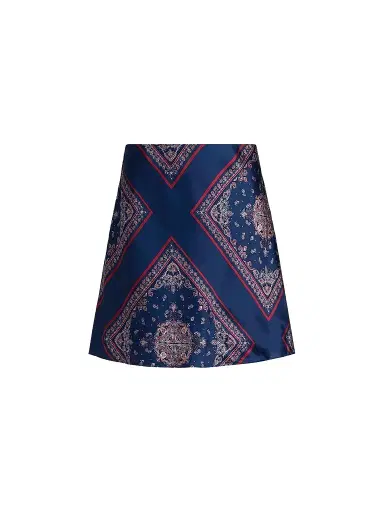 Cami NYC Women's Aviva Paisley-Print Silk Miniskirt - Mariners Bandana | Thumbnail 1 Cami NYC Women's Aviva Paisley-Print Silk Miniskirt - Mariners Bandana | Thumbnail 1