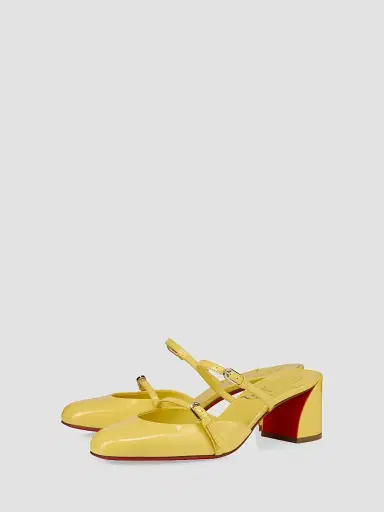 Christian Louboutin Women's Jane Nina 55MM Mules - Yellow | Thumbnail 2 Christian Louboutin Women's Jane Nina 55MM Mules - Yellow | Thumbnail 2