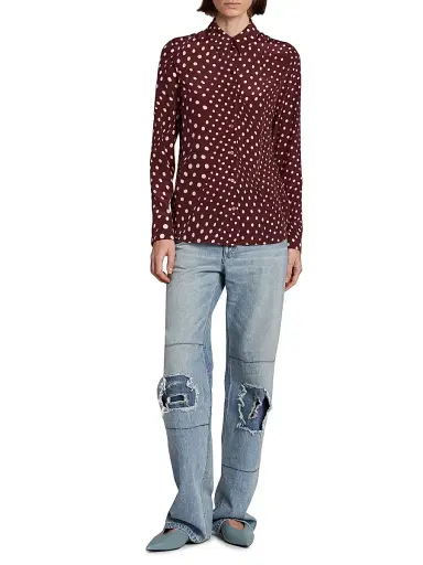 Stella McCartney Women's Polka Dot Print Silk Shirt | Thumbnail 2 Stella McCartney Women's Polka Dot Print Silk Shirt | Thumbnail 2