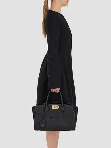 Ferragamo Women's New Studio Soft Large Leather Top Handle Bag | Thumbnail 8 Ferragamo Women's New Studio Soft Large Leather Top Handle Bag | Thumbnail 8
