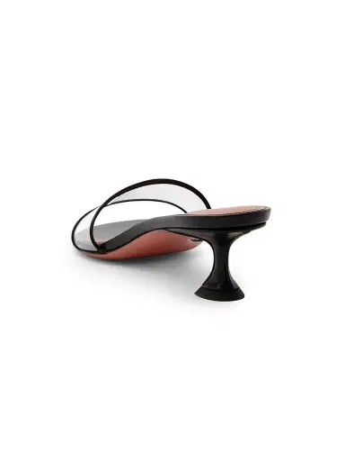 Amina Muaddi Women's Andreea Glass 45MM PVC & Leather Mules | Thumbnail 3 Amina Muaddi Women's Andreea Glass 45MM PVC & Leather Mules | Thumbnail 3