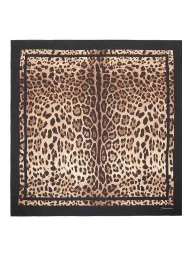 Dolce & Gabbana Women's Leopard-Print Silk Foulard - Leopard | Thumbnail 1 Dolce & Gabbana Women's Leopard-Print Silk Foulard - Leopard | Thumbnail 1