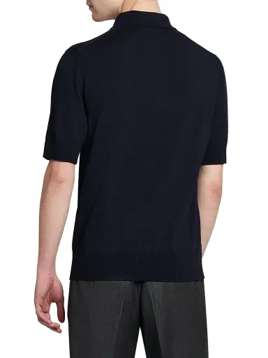 Dolce & Gabbana Men's Logo Embroidered Wool Polo Shirt | Thumbnail 5 Dolce & Gabbana Men's Logo Embroidered Wool Polo Shirt | Thumbnail 5