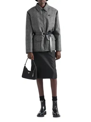 Prada Women's Re-Edition 2005 Re-Nylon Mini Shoulder Bag - Black Silver | Thumbnail 2 Prada Women's Re-Edition 2005 Re-Nylon Mini Shoulder Bag - Black Silver | Thumbnail 2