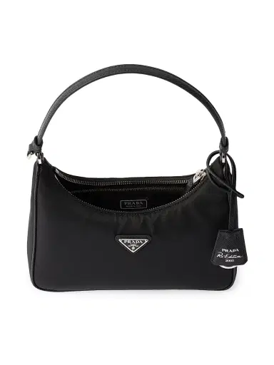 Prada Women's Re-Edition 2005 Re-Nylon Mini Shoulder Bag - Black Silver | Thumbnail 5 Prada Women's Re-Edition 2005 Re-Nylon Mini Shoulder Bag - Black Silver | Thumbnail 5