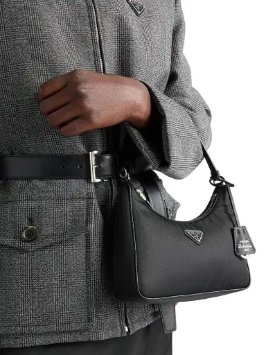 Prada Women's Re-Edition 2005 Re-Nylon Mini Shoulder Bag - Black Silver | Thumbnail 8 Prada Women's Re-Edition 2005 Re-Nylon Mini Shoulder Bag - Black Silver | Thumbnail 8