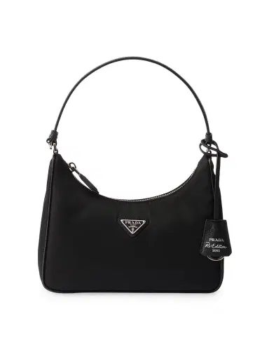 Prada Women's Re-Edition 2005 Re-Nylon Mini Shoulder Bag - Black Silver | Thumbnail 1 Prada Women's Re-Edition 2005 Re-Nylon Mini Shoulder Bag - Black Silver | Thumbnail 1