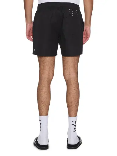 Ksubi Men's Stay Up Embroidered Logo Cotton Fleece Shorts - Black | Thumbnail 3 Ksubi Men's Stay Up Embroidered Logo Cotton Fleece Shorts - Black | Thumbnail 3