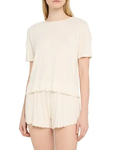 Eberjey Women's Pointelle-Knit Short-Sleeve T-Shirt | Thumbnail 3 Eberjey Women's Pointelle-Knit Short-Sleeve T-Shirt | Thumbnail 3