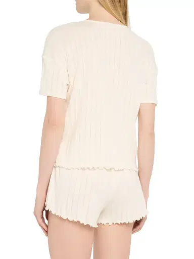 Eberjey Women's Pointelle-Knit Short-Sleeve T-Shirt | Thumbnail 4 Eberjey Women's Pointelle-Knit Short-Sleeve T-Shirt | Thumbnail 4