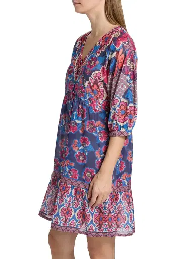 Johnny Was Women's Bletilla Cotton-Silk Minidress - Acanthus | Thumbnail 4 Johnny Was Women's Bletilla Cotton-Silk Minidress - Acanthus | Thumbnail 4