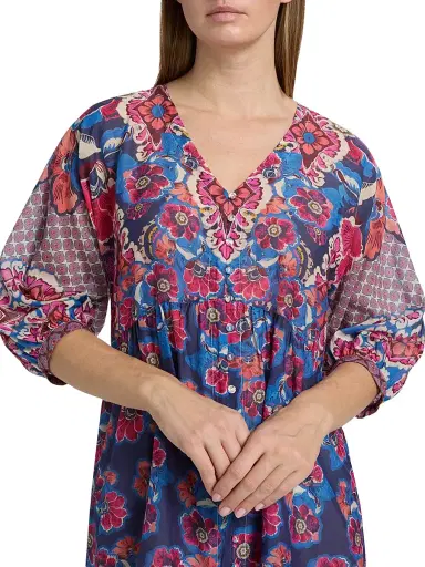 Johnny Was Women's Bletilla Cotton-Silk Minidress - Acanthus | Thumbnail 6 Johnny Was Women's Bletilla Cotton-Silk Minidress - Acanthus | Thumbnail 6