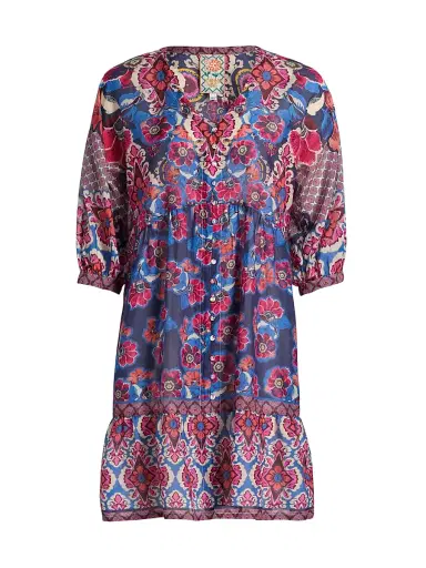 Johnny Was Women's Bletilla Cotton-Silk Minidress - Acanthus | Thumbnail 1 Johnny Was Women's Bletilla Cotton-Silk Minidress - Acanthus | Thumbnail 1
