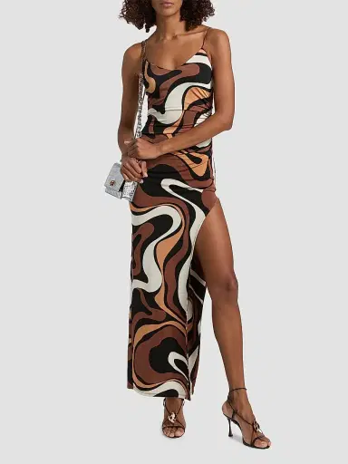 Generation Love Women's Hailey Geometric-Print Jersey Maxi Dress - Wavy Geo Brown - Size XL | Thumbnail 3 Generation Love Women's Hailey Geometric-Print Jersey Maxi Dress - Wavy Geo Brown - Size XL | Thumbnail 3