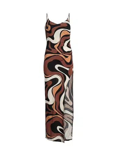 Generation Love Women's Hailey Geometric-Print Jersey Maxi Dress - Wavy Geo Brown - Size XL | Thumbnail 1 Generation Love Women's Hailey Geometric-Print Jersey Maxi Dress - Wavy Geo Brown - Size XL | Thumbnail 1