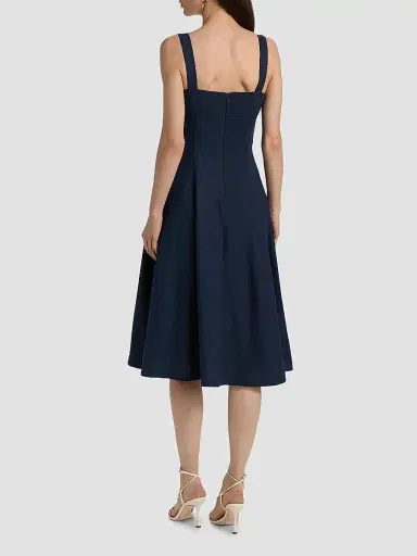 Generation Love Women's Freida Linen-Blend Midi-Dress - French Navy | Thumbnail 5 Generation Love Women's Freida Linen-Blend Midi-Dress - French Navy | Thumbnail 5