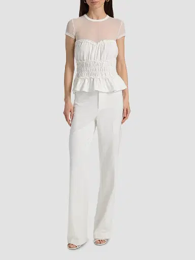 Generation Love Women's Sigrid Mesh-Trim Peplum Top - White - Size XL | Thumbnail 2 Generation Love Women's Sigrid Mesh-Trim Peplum Top - White - Size XL | Thumbnail 2