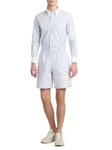 Thom Browne Men's Engineered 4-Bar Oxford Rugby Shorts - Light Blue - Size XXL | Thumbnail 2 Thom Browne Men's Engineered 4-Bar Oxford Rugby Shorts - Light Blue - Size XXL | Thumbnail 2