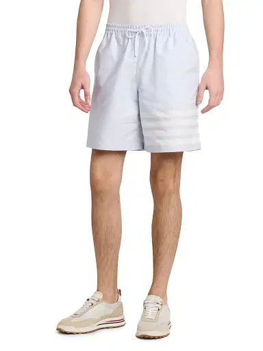 Thom Browne Men's Engineered 4-Bar Oxford Rugby Shorts - Light Blue - Size XXL | Thumbnail 4 Thom Browne Men's Engineered 4-Bar Oxford Rugby Shorts - Light Blue - Size XXL | Thumbnail 4