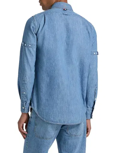 Thom Browne Men's Button-Down Cotton Denim Shirt - Light Blue - Size XXL | Thumbnail 5 Thom Browne Men's Button-Down Cotton Denim Shirt - Light Blue - Size XXL | Thumbnail 5